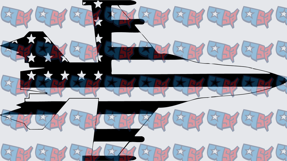 American Flag Military Fighter Jet Silhouette (DTF)