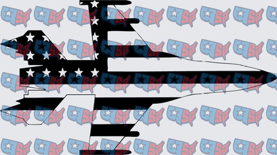 American Flag Military Fighter Jet Silhouette (DTF)