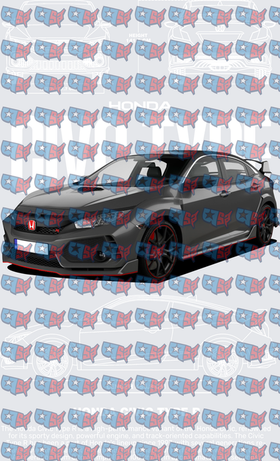 Dark Gray Performance Hatchback Blueprint Design (DTF)