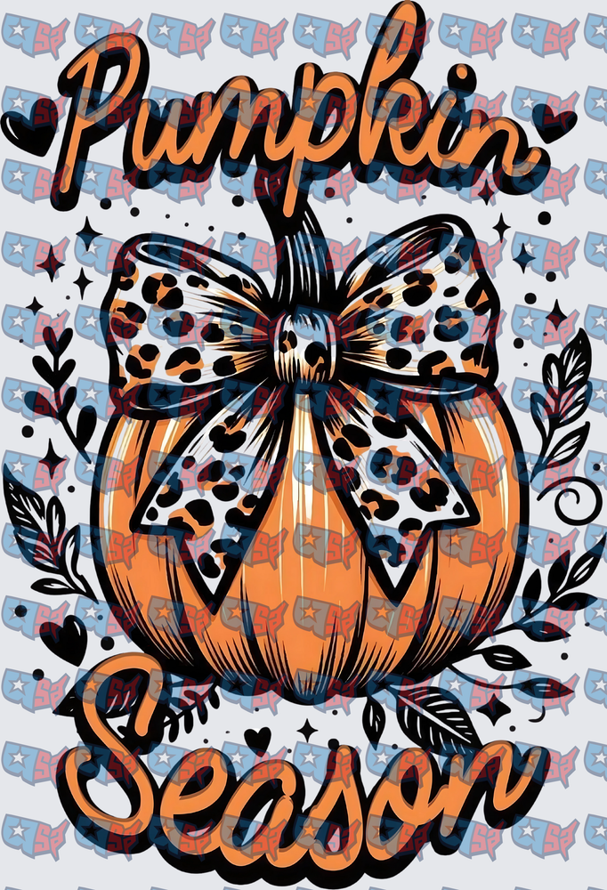 Pumpkin Season Leopard Bow Fall Harvest (DTF)