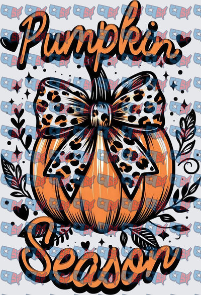 Pumpkin Season Leopard Bow Fall Harvest (DTF)