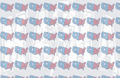 Patriotic USA Map Star Pattern Red White Blue (DTF)