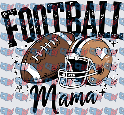 Football Mama Helmet Heart Glitter Design (DTF)