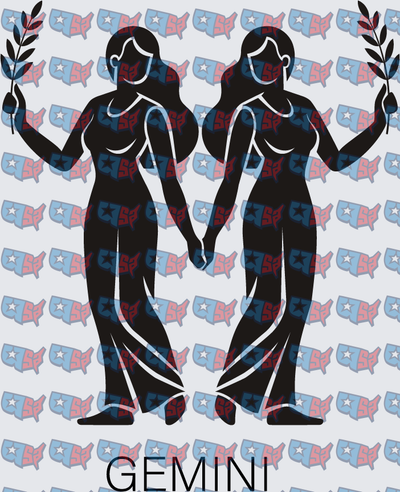 Gemini Zodiac Twin Women Silhouette Design (DTF)