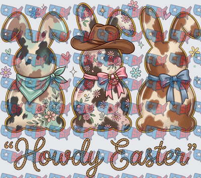 Howdy Easter Western Cowboy Bunny Trio (DTF)