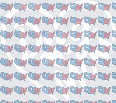 Patriotic USA Map Star Pattern Red Blue Repeat (DTF)