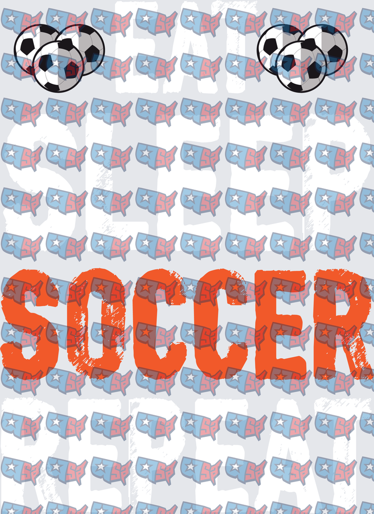 Eat Sleep Soccer Repeat USA Pattern Balls (DTF)