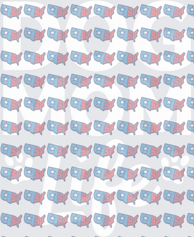 Patriotic USA Map Pattern Pink Blue Repeat (DTF)