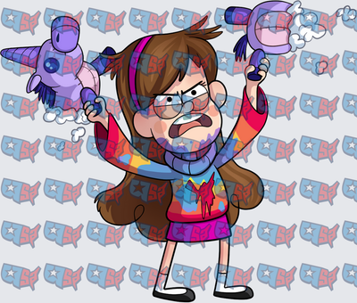 Angry Girl With Long Hair Smashing Robots (DTF)