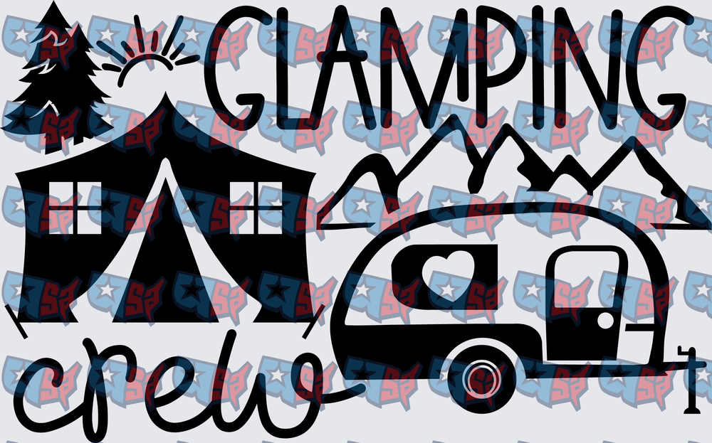 Glamping Crew Tent Camper Mountains Outdoors (DTF)