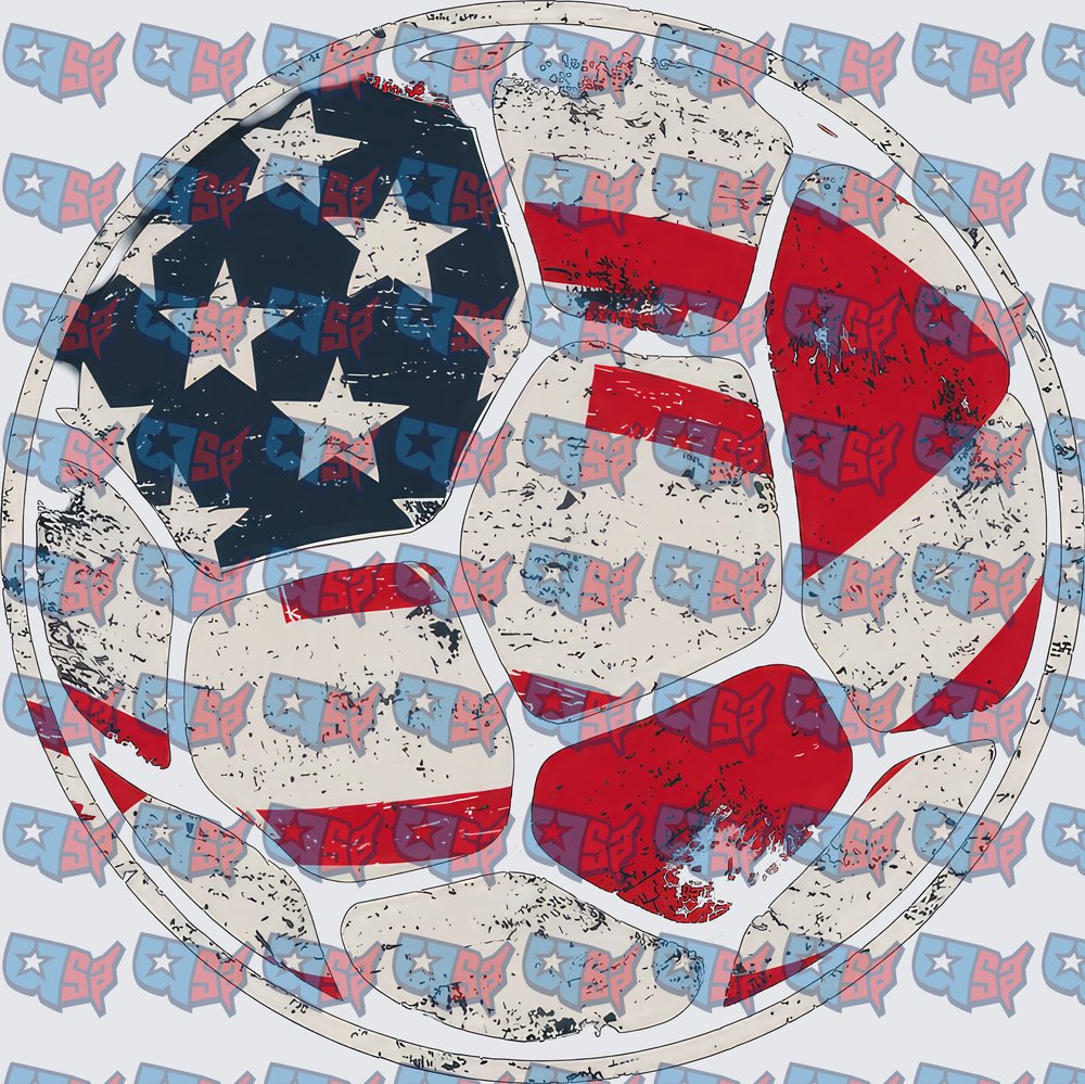 Distressed American Flag Soccer Ball (DTF)