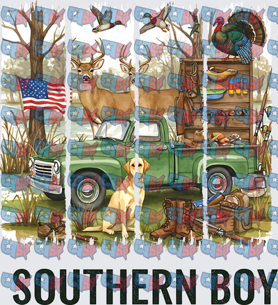 Southern Boy Hunting Fishing Outdoor Scene (DTF)
