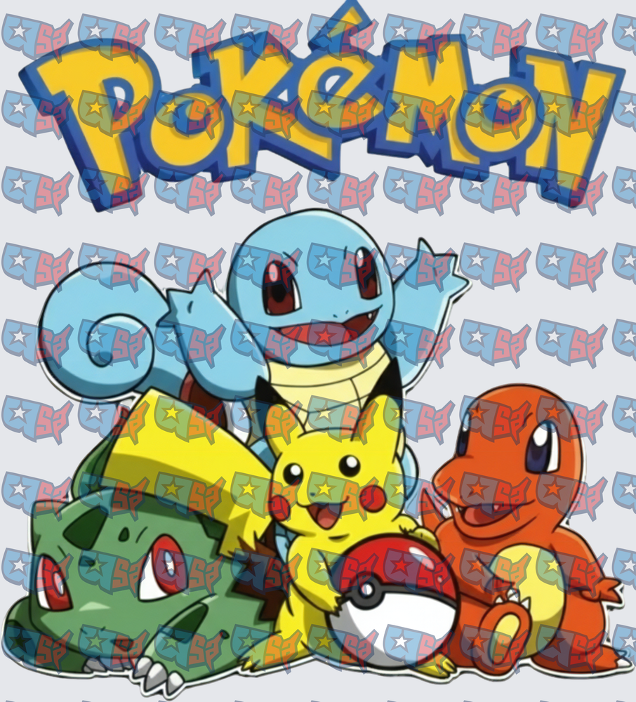 Pokémon Starter Squad with Pikachu and Poké Ball (DTF)
