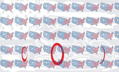 USA Map Pattern Patriotic American Flag Background (DTF)