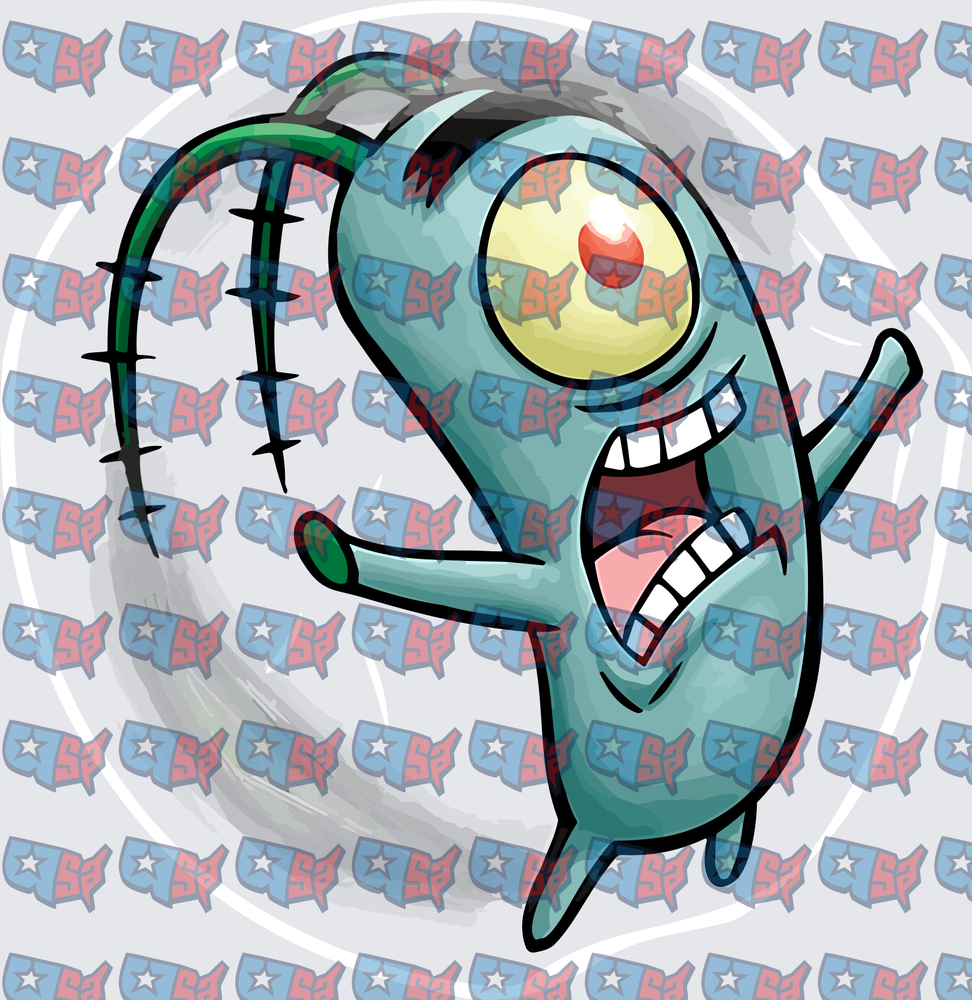 Evil Green One-Eyed Villain Laughing Maniacally (DTF)