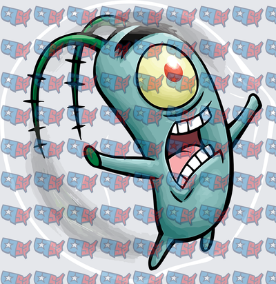 Evil Green One-Eyed Villain Laughing Maniacally (DTF)