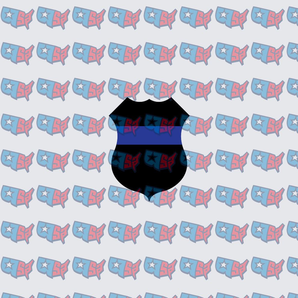 Thin Blue Line Police Shield Badge Black (DTF)