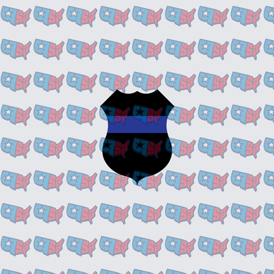 Thin Blue Line Police Shield Badge Black (DTF)