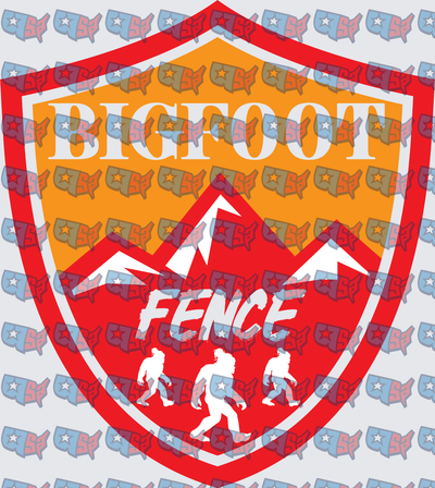 Bigfoot Fence Mountain Shield Badge Design (DTF)
