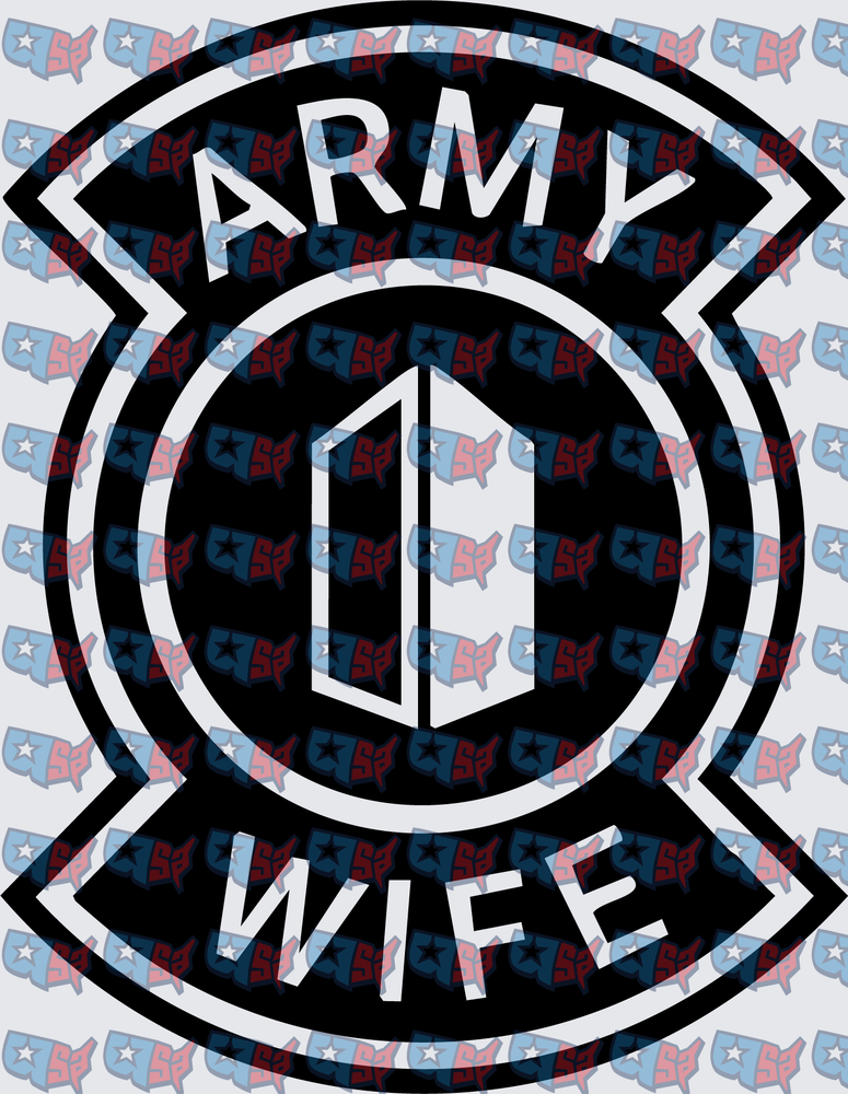 Army Wife Military Patch Badge Design (DTF)