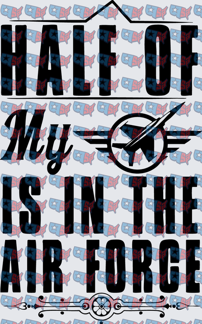 Half Of My Heart Is In The Air Force Jet Design (DTF)