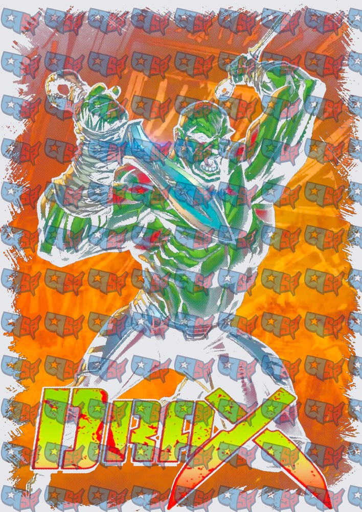 Drax Hulking Warrior Fiery Comic Battle Pose (DTF)