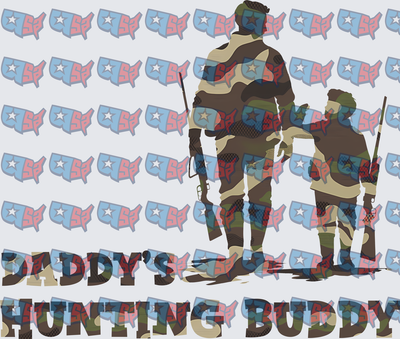 Daddy's Hunting Buddy Father Child Camo Silhouette (DTF)