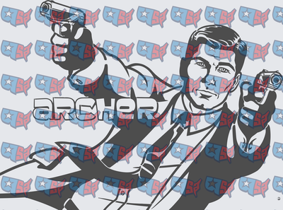 Suave Spy Agent Dual Wielding Pistols Graphic (DTF)