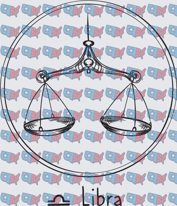 Libra Zodiac Scale Balance Symbol Circle (DTF)