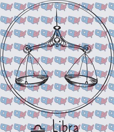 Libra Zodiac Scale Balance Symbol Circle (DTF)