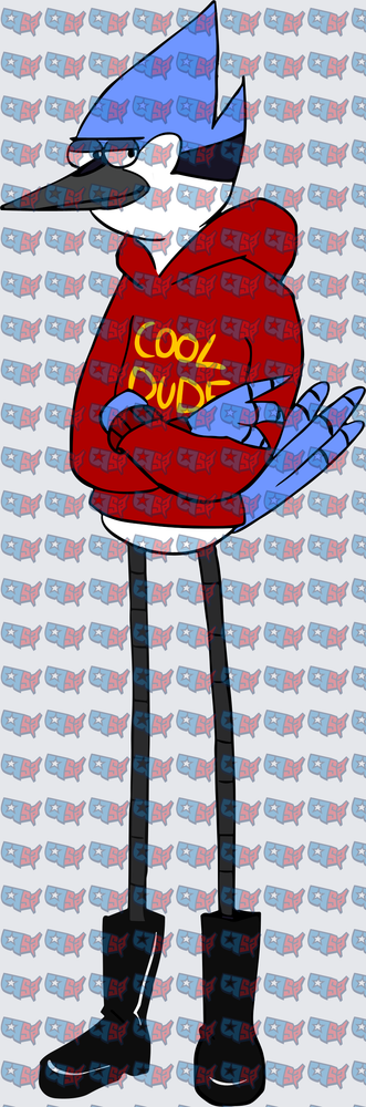 Blue Magpie Cool Dude Red Hoodie Arms Crossed (DTF)