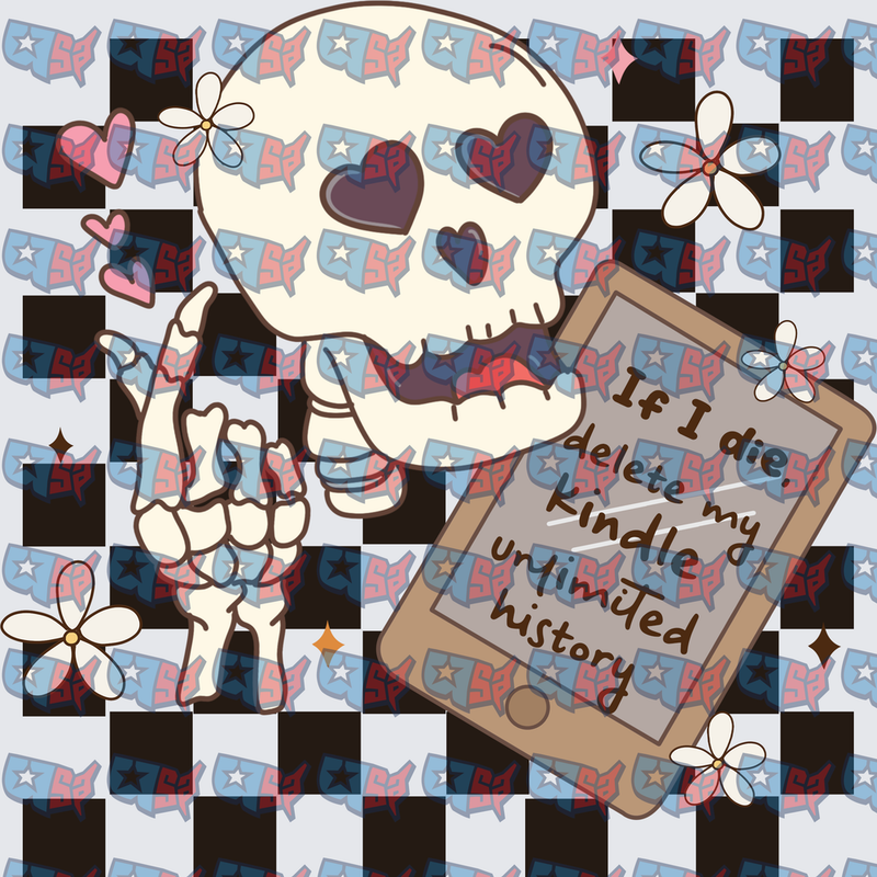 Skeleton Delete My E-Reader History Funny Book Lover (DTF)