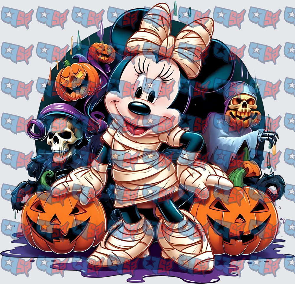 Mummy Mouse Halloween Pumpkins Skulls (DTF)