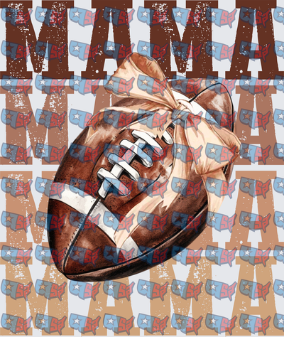 Mama Football Bow Distressed Graphic (DTF)