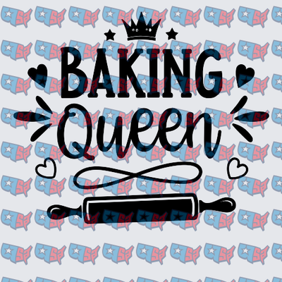 Baking Queen Crown Rolling Pin Design (DTF)