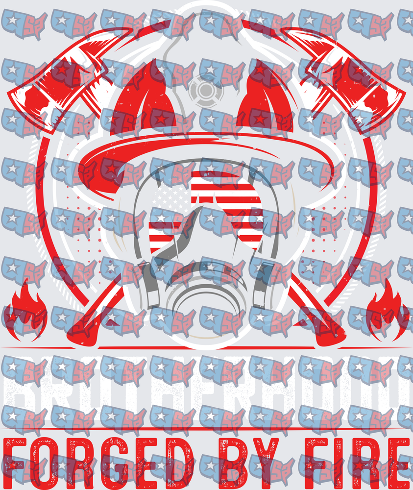 Firefighter Brotherhood Forged By Fire Crossed Axes American Flag (DTF)