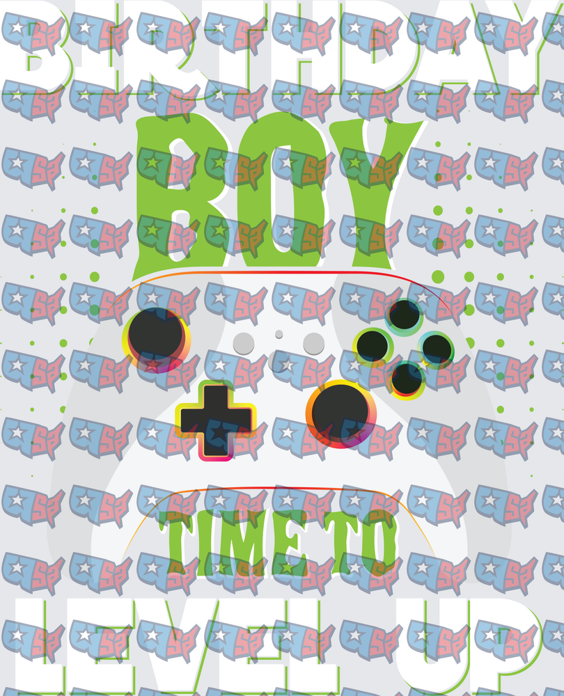 Birthday Boy Time To Level Up Gaming Controller (DTF)