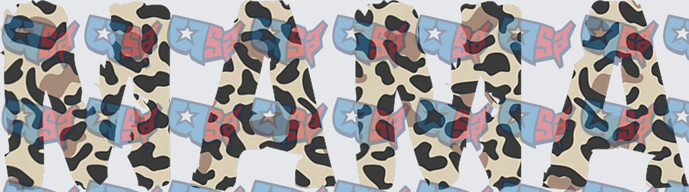 Cow Print Patriotic MAMA Lettered Design (DTF)