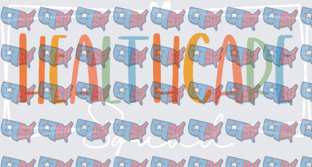 Healthcare Squad Colorful Lettering USA Map Pattern (DTF)