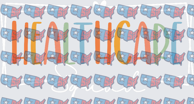 Healthcare Squad Colorful Lettering USA Map Pattern (DTF)