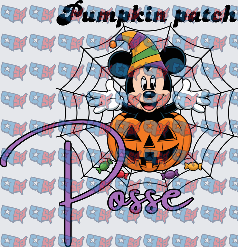 Pumpkin Patch Posse Halloween Mouse Spiderweb (DTF)