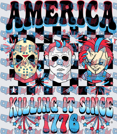 America Killing It Since 1776 Horror Icons Patriotic (DTF)