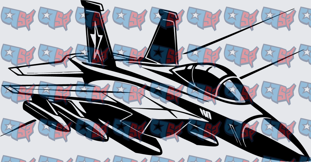 Military Fighter Jet Bold Graphic Design (DTF)
