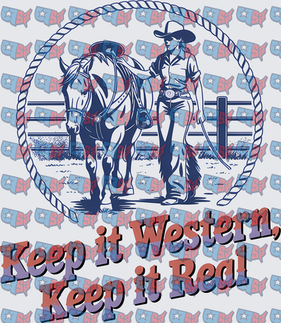 Keep It Western Keep It Real Cowgirl Horse Rope (DTF)