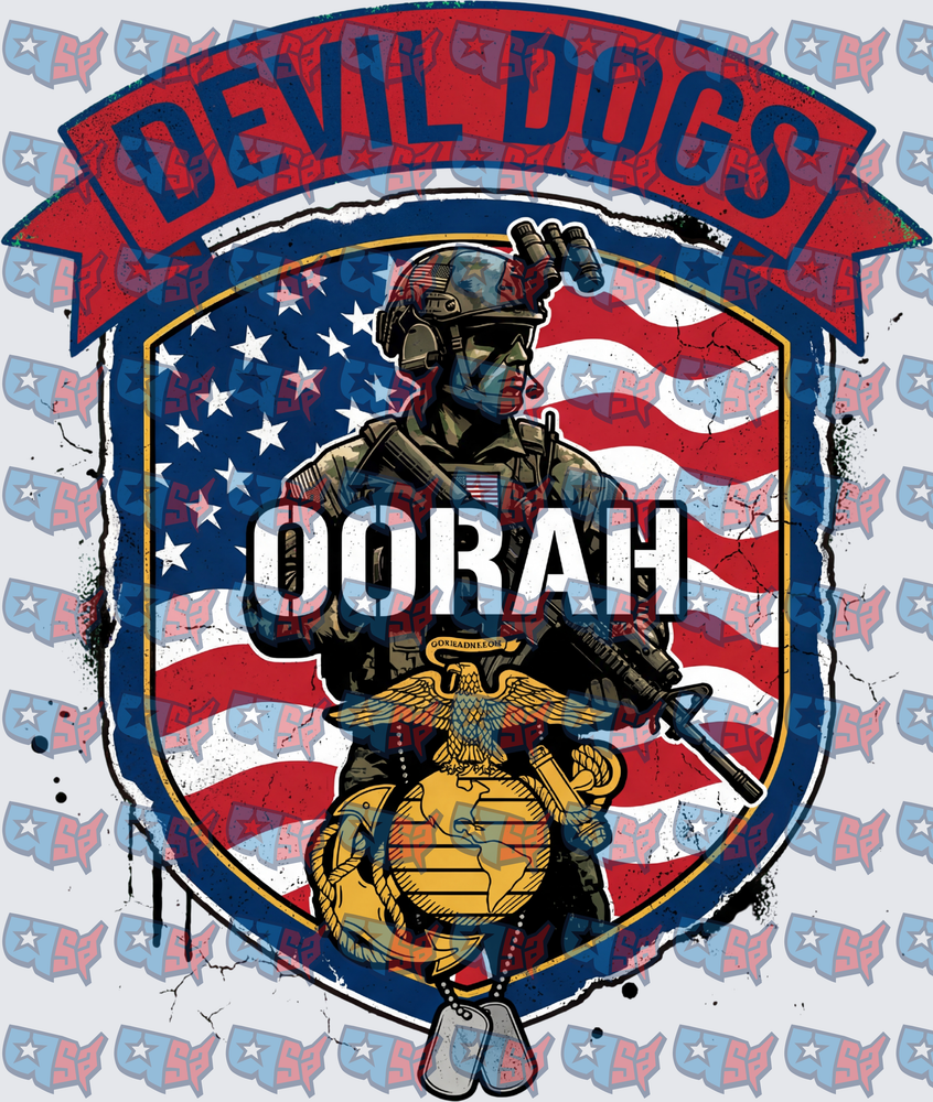 Devil Dogs Oorah Marine Corps Shield Design (DTF)
