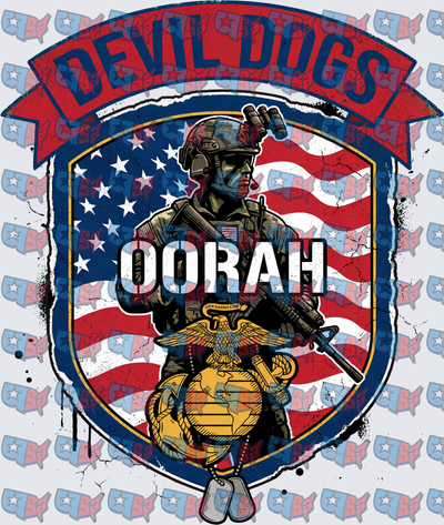 Devil Dogs Oorah Marine Corps Shield Design (DTF)