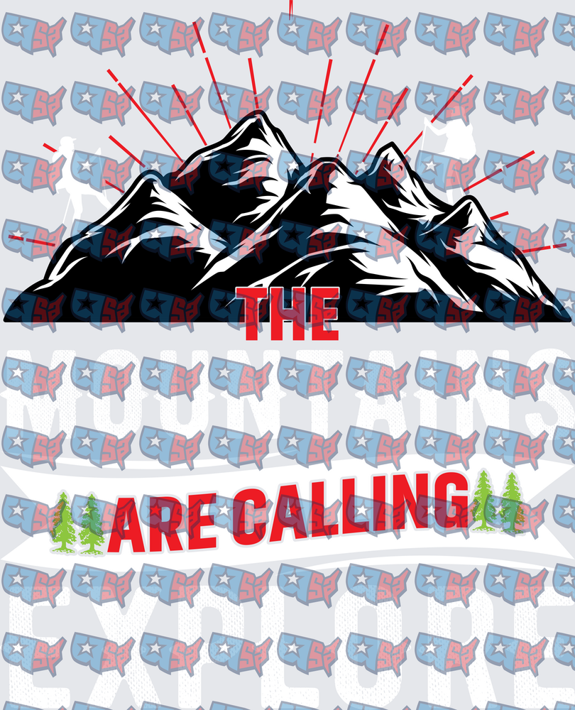 The Mountains Are Calling Pine Trees Design (DTF)