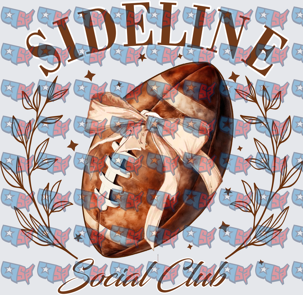 Sideline Social Club Football Bow Floral (DTF)