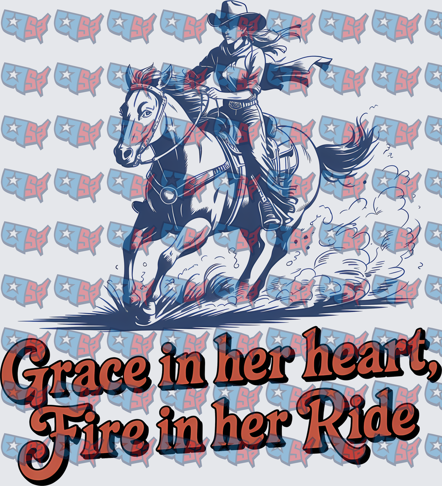 Grace In Her Heart Fire In Her Ride Cowgirl (DTF)