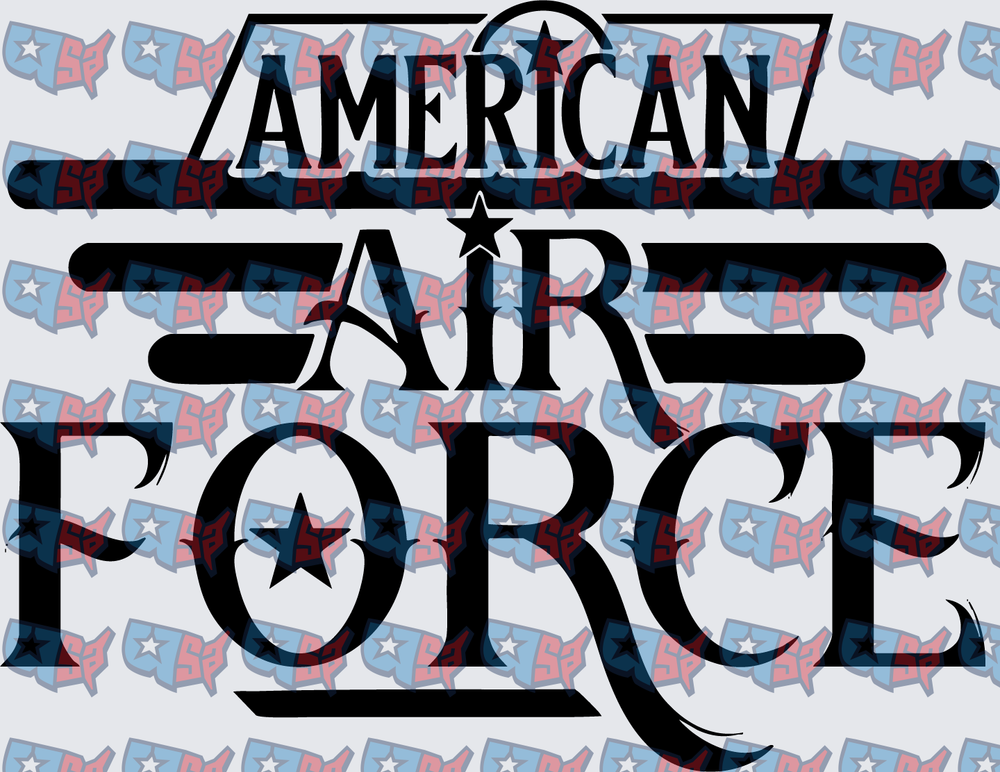 American Air Force Bold Star Typography (DTF)